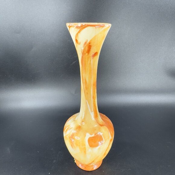 Vintage Alaska Pottery Bud Vase Vessel With Marble Glaze Multicolor W Sticker - Picture 11 of 13